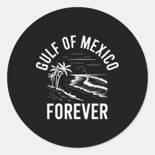 Vintage Greeting From The Gulf Beach Of Mexico _4 Classic Round Sticker