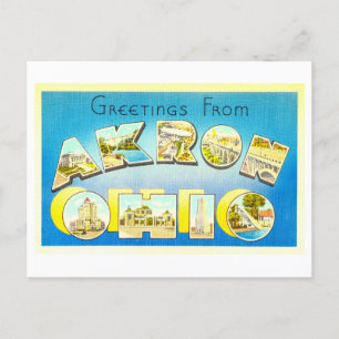 Vintage Greetings from Akron, Ohio Postcard