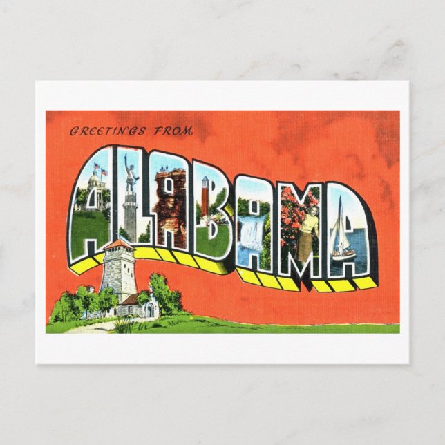 Vintage Greetings from Alabama Postcard (Front)