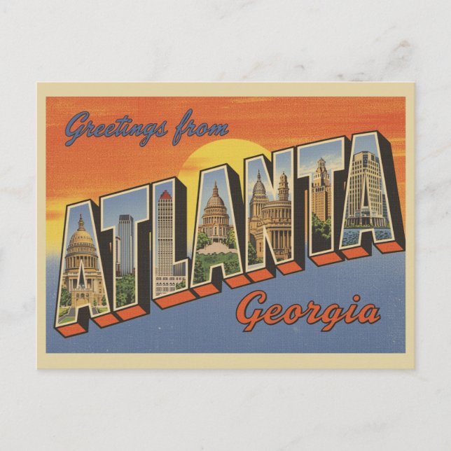 Vintage "Greetings from Atlanta, Georgia" Postcard (Front)
