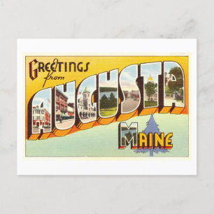 Vintage Greetings from Augusta, Maine Postcard