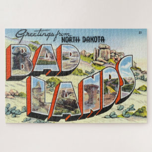 Vintage Greetings from Badlands North Dakota Poste Jigsaw Puzzle