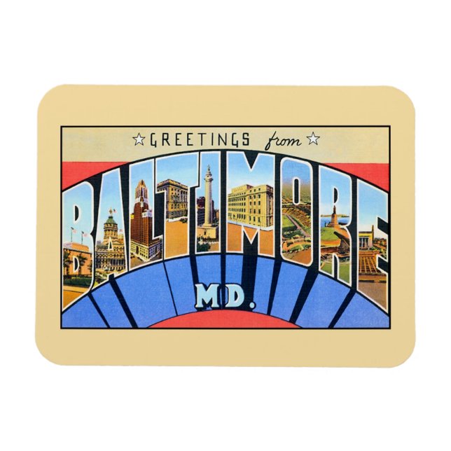 Vintage greetings from Baltimore MD. Magnet (Horizontal)