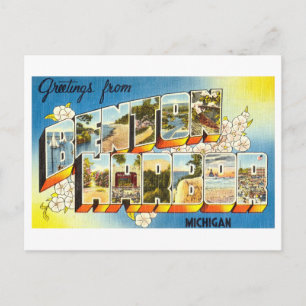 Vintage Greetings from Benton Harbour, Michigan Postcard