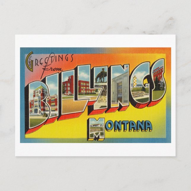 Vintage Greetings from Billings, Montana Postcard (Front)