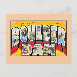 Vintage greetings from Boulder (Hoover) Dam Nevada Postcard