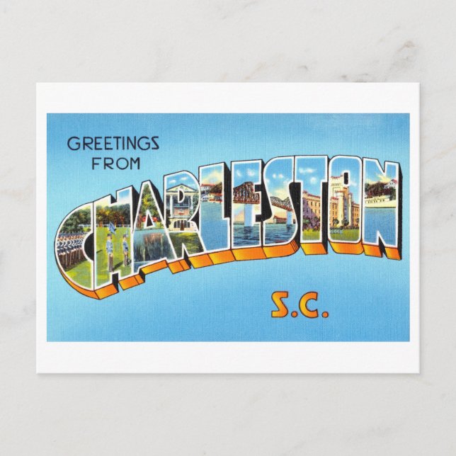 Vintage Greetings from Charleston, South Carolina Postcard (Front)