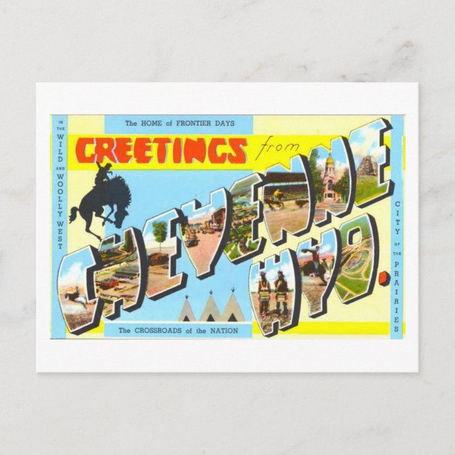Vintage Greetings from Cheyenne, Wyoming, Postcard (Front)