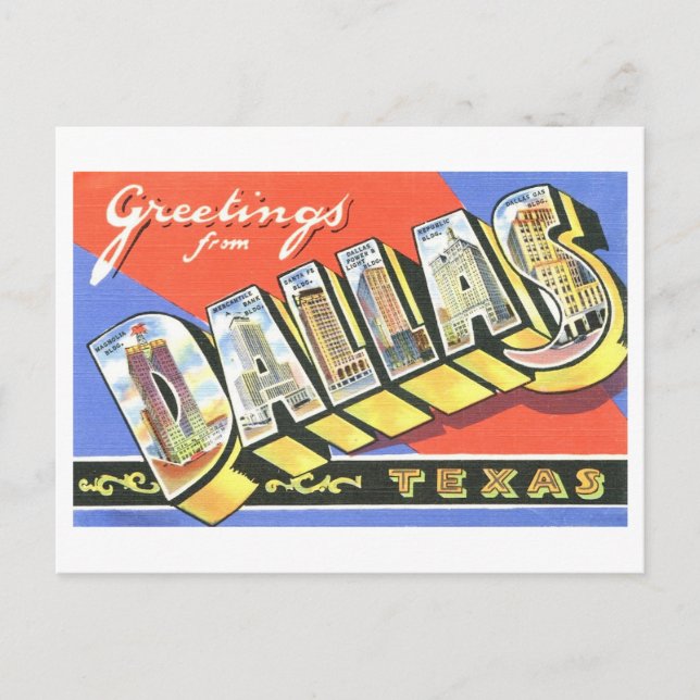 Vintage Greetings from Dallas, Texas Postcard (Front)