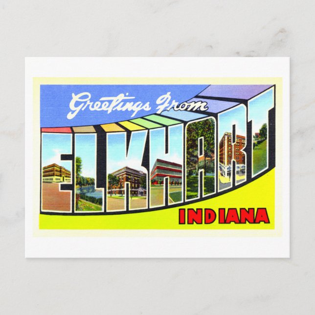 Vintage Greetings from Elkhart, Indiana, Postcard (Front)