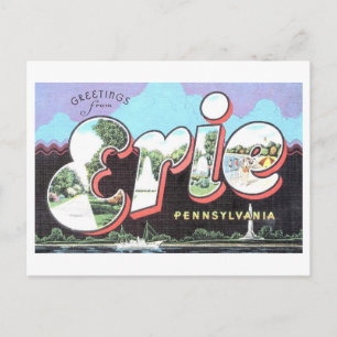 Vintage Greetings from Erie, Pennsylvania Postcard