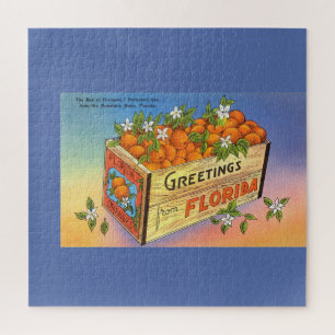 Vintage Greetings from Florida Citrus Fruit Jigsaw Puzzle