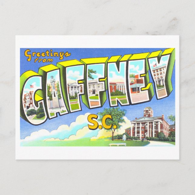Vintage Greetings from Gaffney, South Carolina, Postcard (Front)