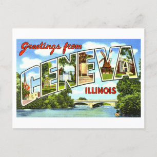 Vintage Greetings from Geneva, Illinois, Postcard
