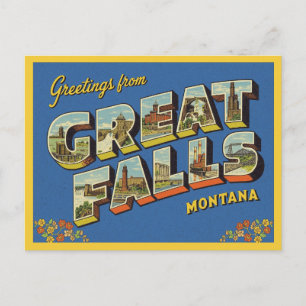 Vintage "Greetings from Great Falls, Montana" Postcard