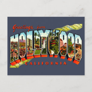 Vintage Greetings From Hollywood Travel Postcard