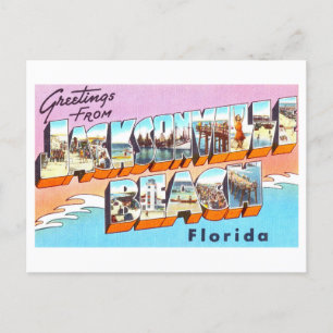 Vintage Greetings from Jacksonville Beach, Florida Postcard