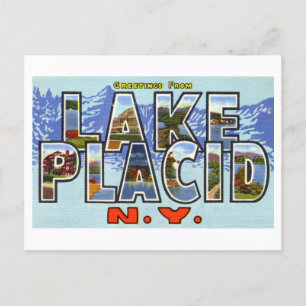 Vintage Greetings from Lake Placid, New York Postcard