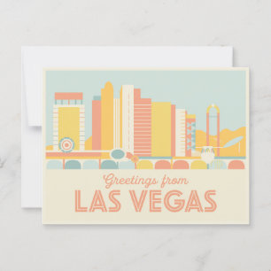 Vintage Greetings from Las Vegas Classic Retro Postcard
