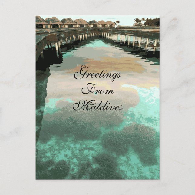 Vintage Greetings From Maldives Islands Custom Postcard (Front)