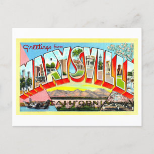 Vintage Greetings from Marysville, California, Postcard