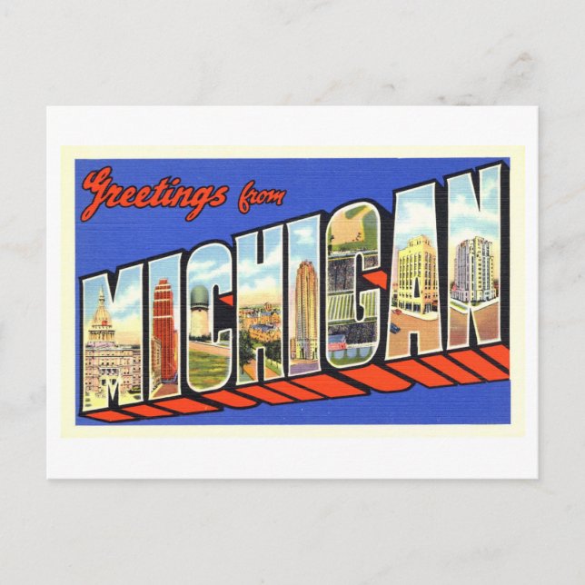 Vintage Greetings from Michigan Postcard (Front)