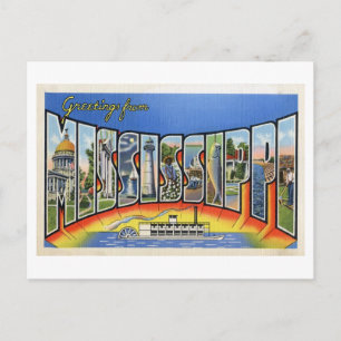 Vintage Greetings from Mississippi Postcard