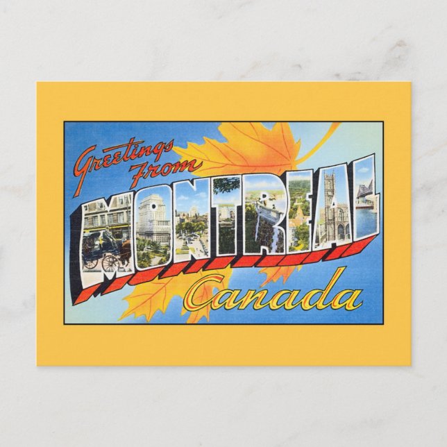 Vintage greetings from Montreal Canada Postcard (Front)