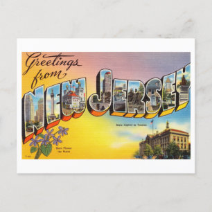Vintage Greetings from New Jersey Postcard