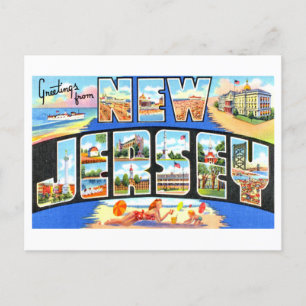 Vintage Greetings from New Jersey Postcard