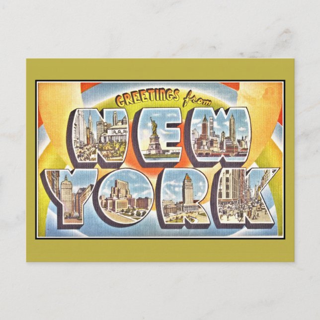 Vintage Greetings from New York Postcard (Front)