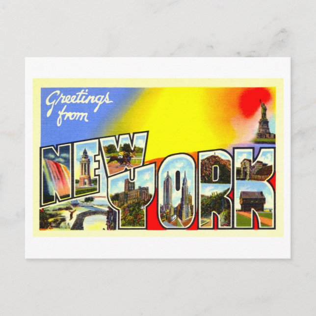 Vintage Greetings from New York State Postcard (Front)