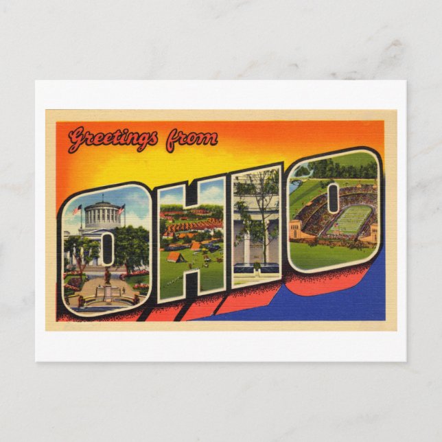 Vintage Greetings from Ohio Postcard (Front)