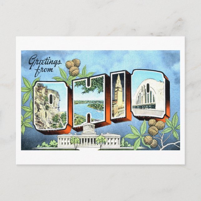Vintage Greetings from Ohio Postcard (Front)