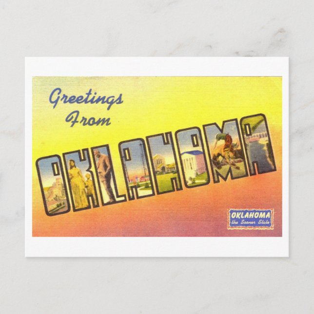 Vintage Greetings from Oklahoma Postcard (Front)