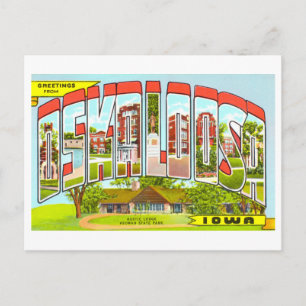 Vintage Greetings from Oskaloosa, Iowa, Postcard