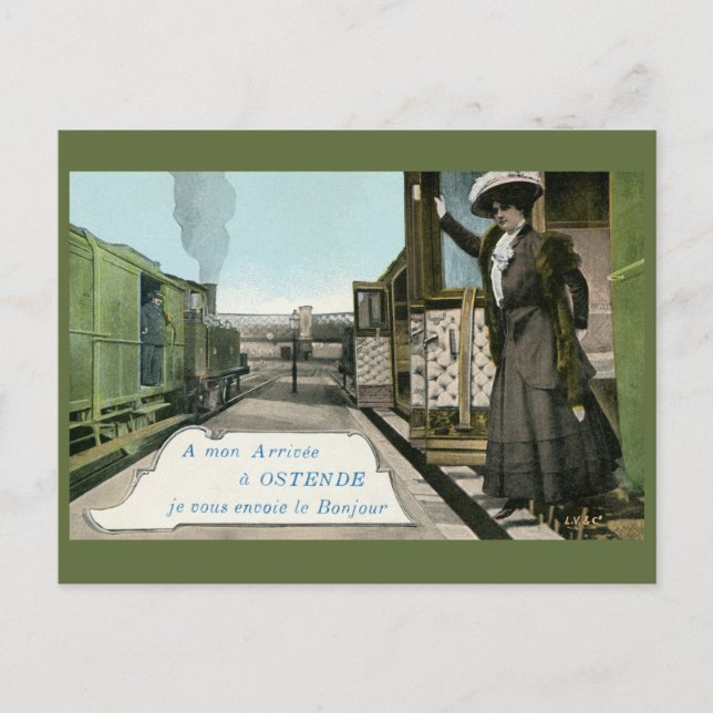 Vintage greetings from Ostend Postcard (Front)