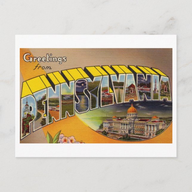 Vintage Greetings from Pennsylvania Postcard (Front)