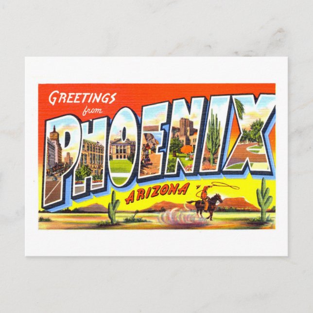 Vintage Greetings from Phoenix, Arizona, Postcard (Front)