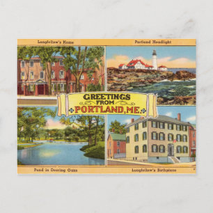 Vintage Greetings from Portland, Maine Postcard