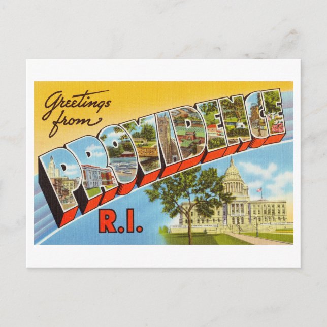 Vintage Greetings from Providence, Rhode Island Postcard (Front)