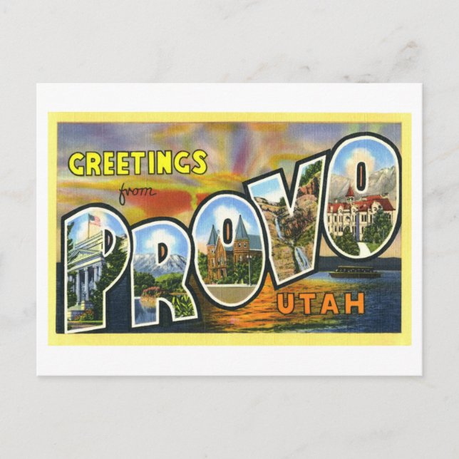 Vintage Greetings from Provo, Utah Postcard (Front)