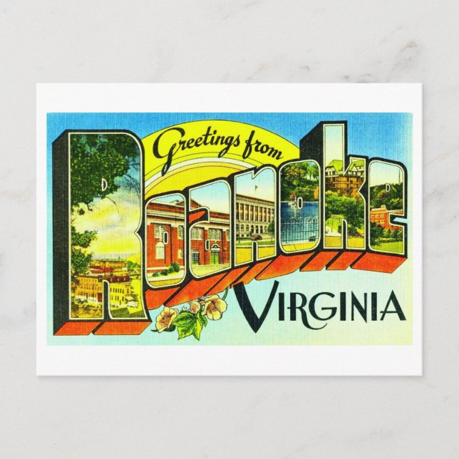 Vintage Greetings from Roanoke, Virginia Postcard (Front)