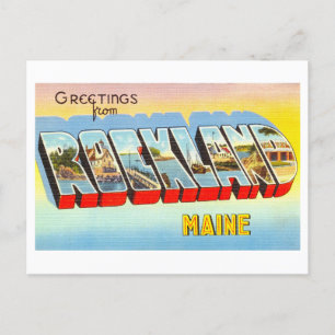 Vintage Greetings from Rockland, Maine Postcard