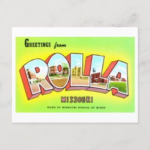 Vintage Greetings from Rolla, Missouri, Postcard