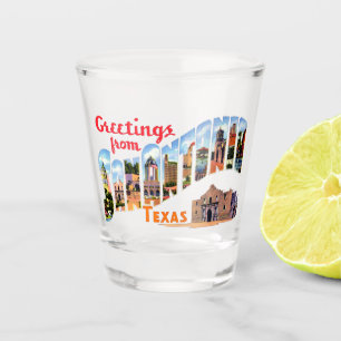 Vintage Greetings From San Antonio, Texas Travel Shot Glass