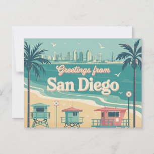 Vintage Greetings from San Diego Classic Retro Postcard