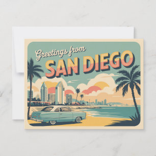 Vintage Greetings from San Diego Classic Retro Postcard