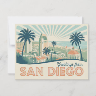 Vintage Greetings from San Diego Classic Retro Postcard