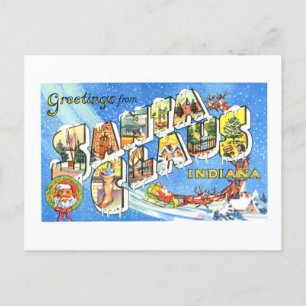 Vintage Greetings from Santa Claus, Indiana, Postcard